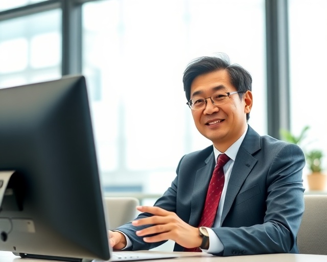 英語を話すビジネスパーソン