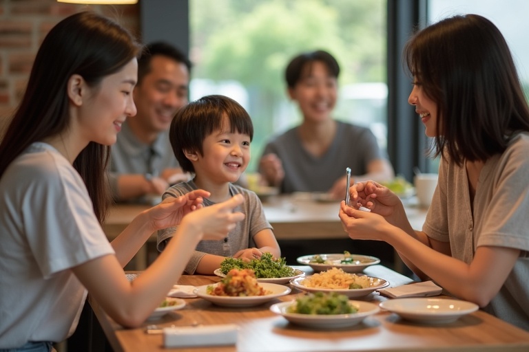 家族での食事風景